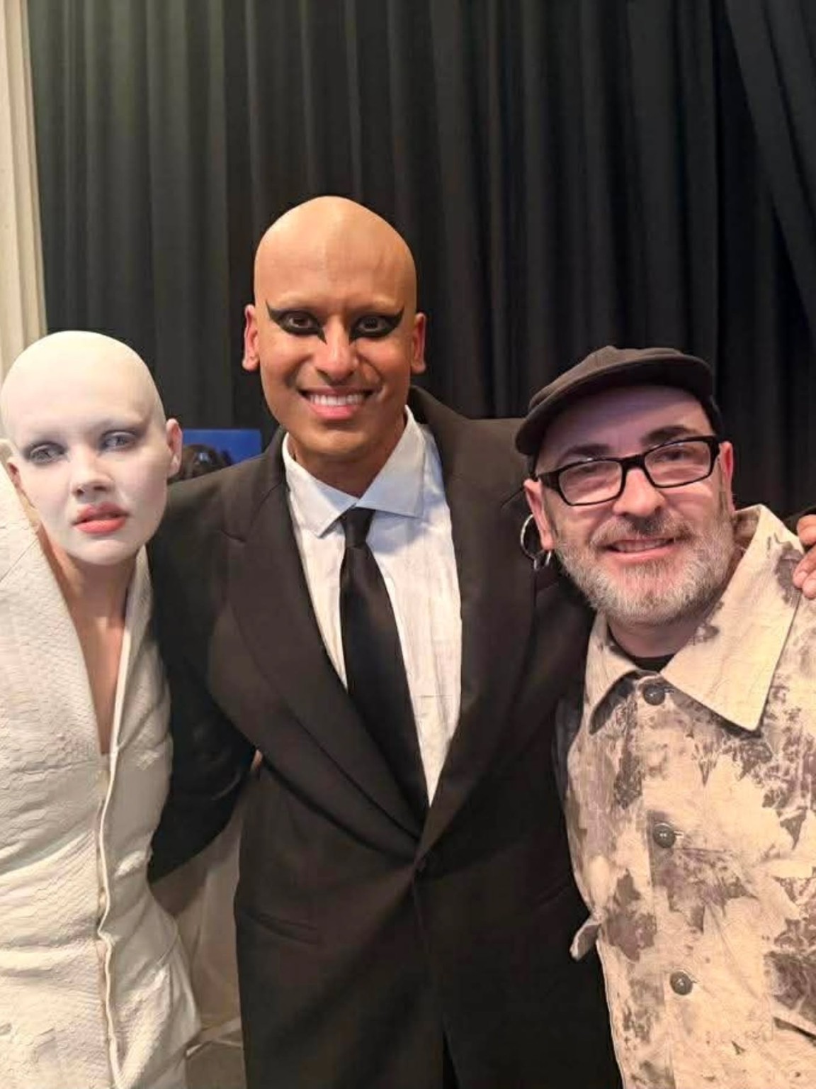 Hannah Rose Dalton and Steven Raj Bhaskaran of Matières Fécales with LDF founder Milan Tanedjikov