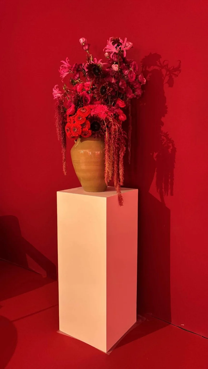Flowers on a pedestal at JILL